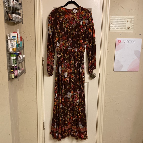 Aura Floral Maxi Dress - Brown and Multicolor - Picture 11 of 14
